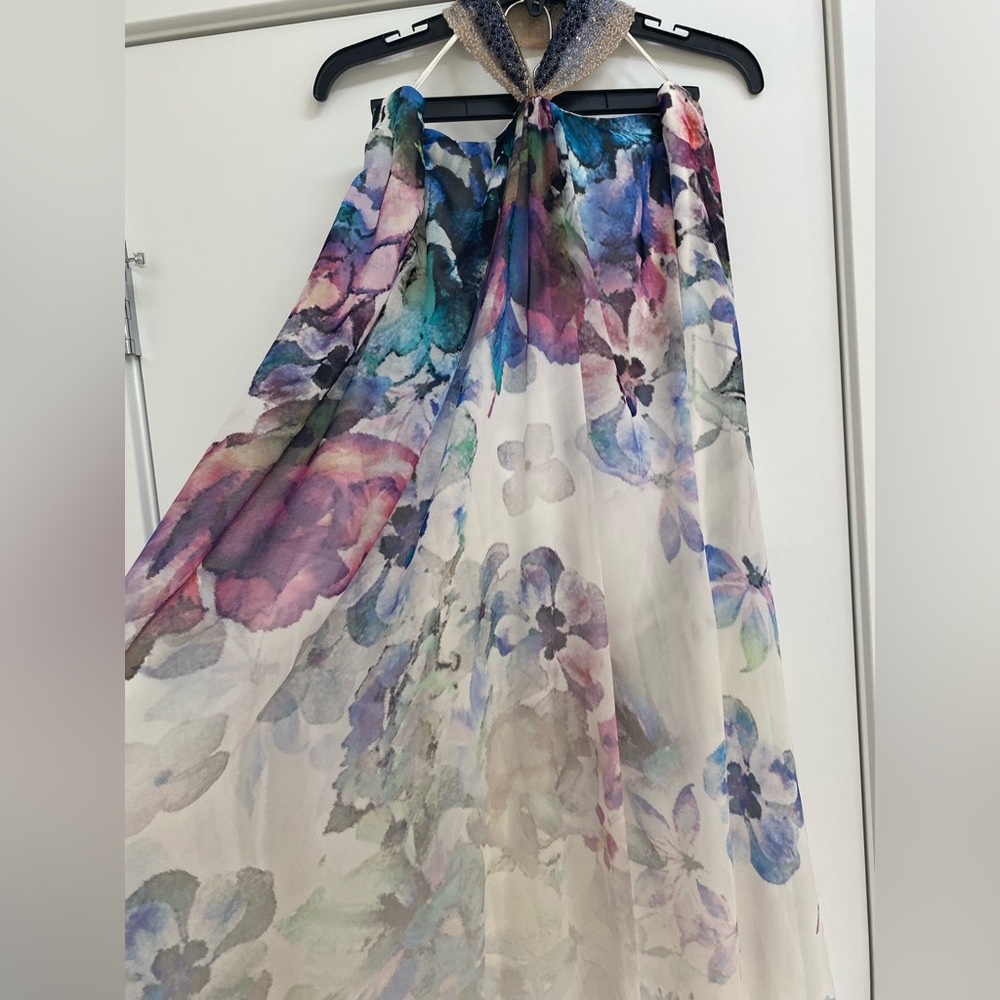 Badgley Mischka Floral Evening Gown